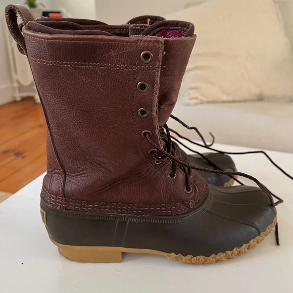 L.L. Bean Gore-Tex Thinsulate Maine Hunting Shoe 10 Leather Boot Brown s-l400.jpg main image 4
